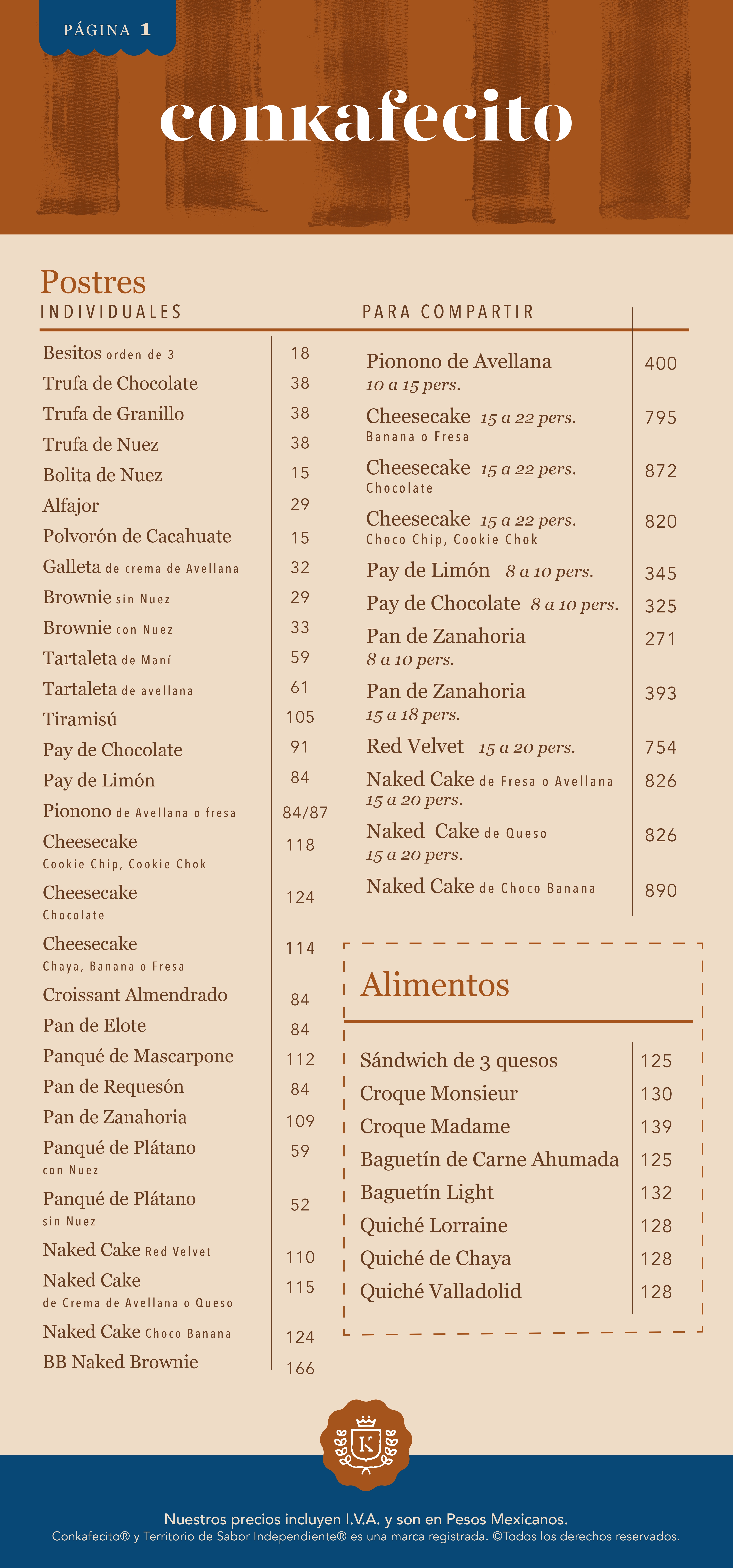 Menú página 1